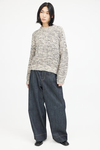 Samsoe Samsoe Cream 
Black Melange Knit Sweater