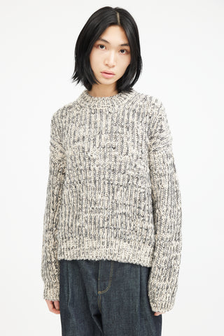 Samsoe Samsoe Cream 
Black Melange Knit Sweater