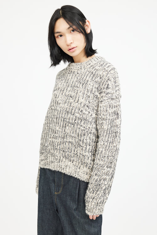 Samsoe Samsoe Cream 
Black Melange Knit Sweater