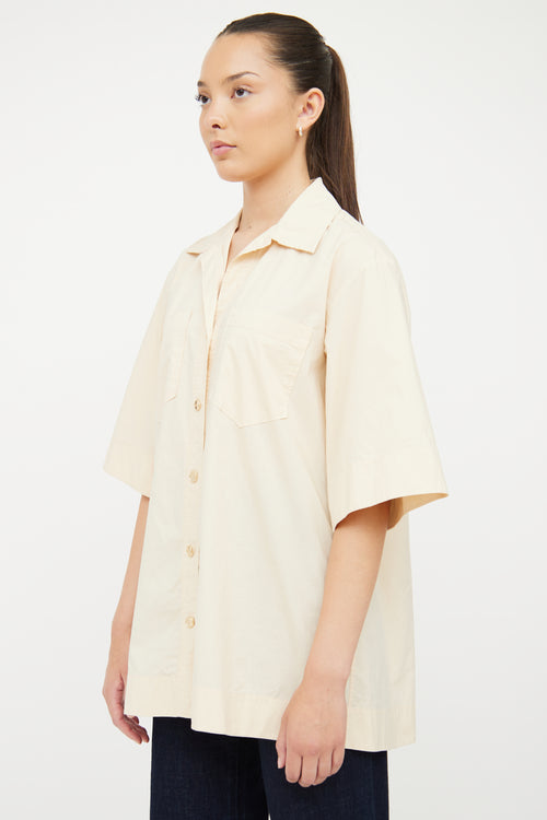 Sandro Yellow Cotton Button Front Shirt