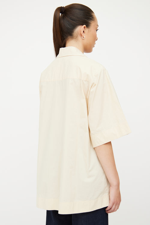 Sandro Yellow Cotton Button Front Shirt