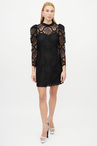 Sandro Black Lace Sheer Dress