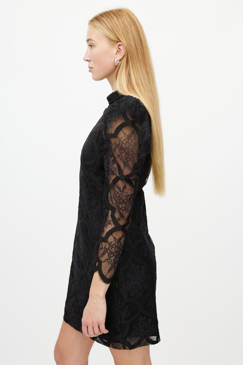 Sandro Black Lace Sheer Dress