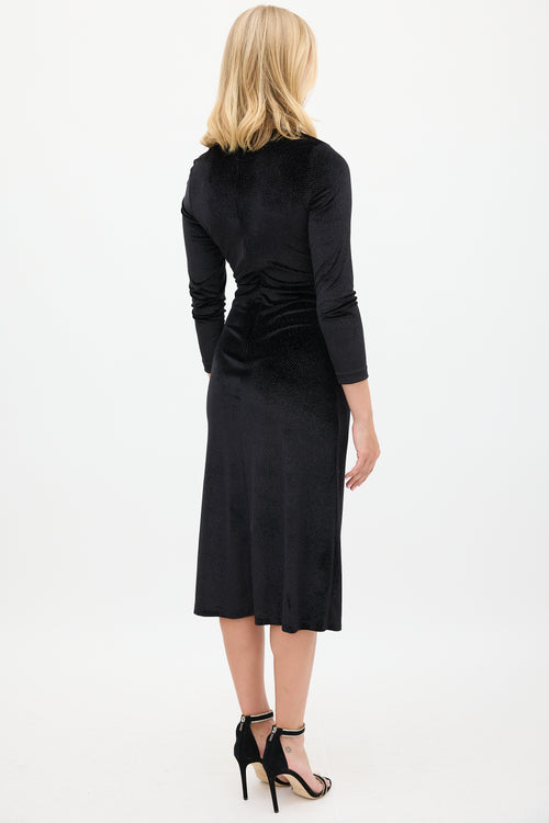 Sandro Black Sparkly Velour Vaness Dress