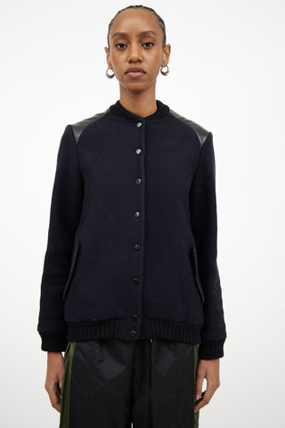 Sandro Navy 
Black Varsity Jacket