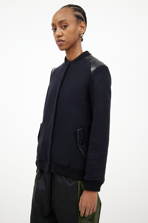 Sandro Navy 
Black Varsity Jacket