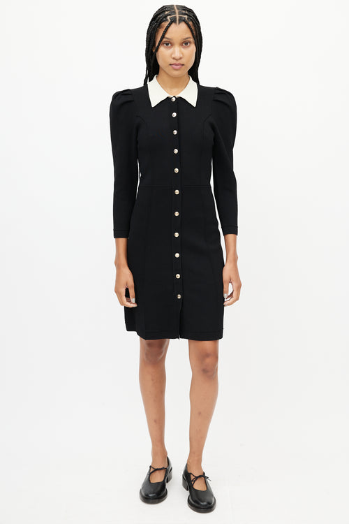 Sandro Black 
White Knit Dress