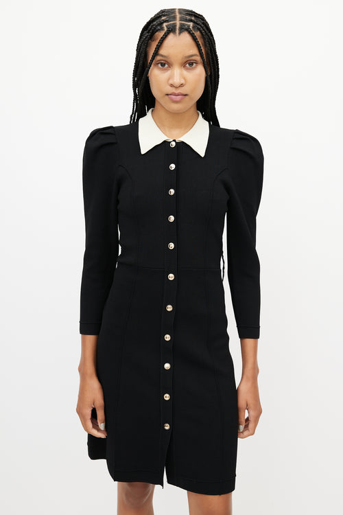 Sandro Black 
White Knit Dress