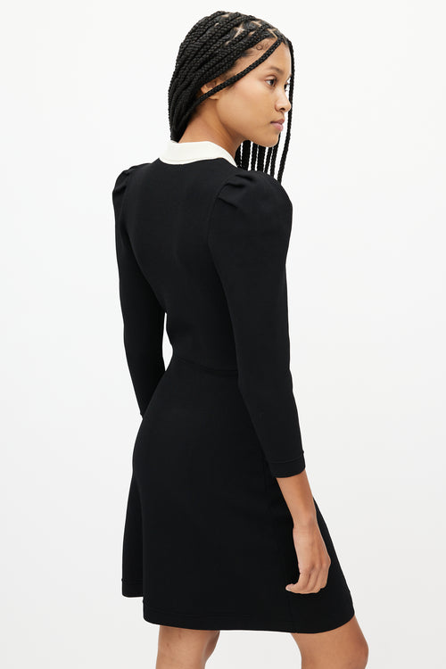 Sandro Black 
White Knit Dress