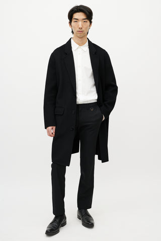 Sandro Black Wool Three Button Coat