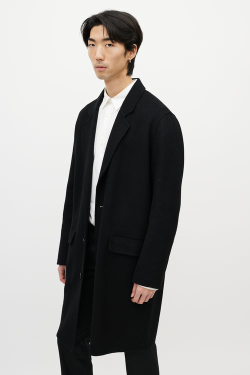 Sandro Black Wool Three Button Coat