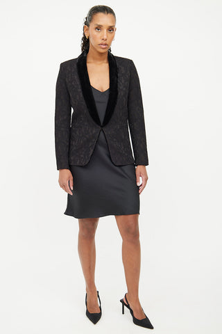 Sandro Black Lace 
Velvet Blazer