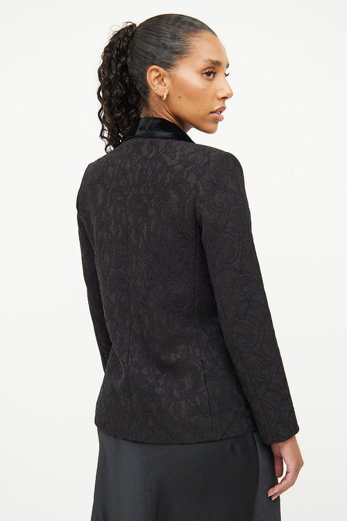 Sandro Black Lace 
Velvet Blazer