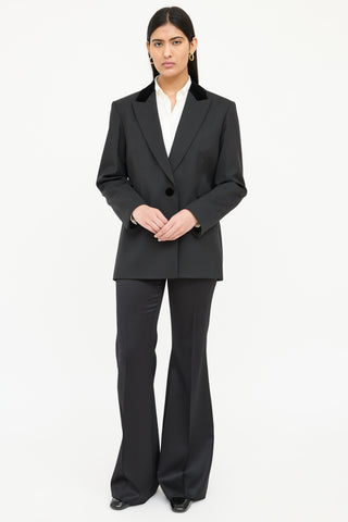 Sandro Velvet Collar Pocket Blazer