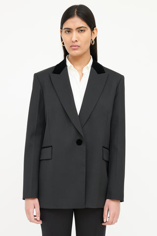 Sandro Velvet Collar Pocket Blazer