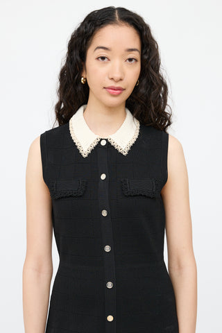 SandroBlack 
White Precieuse Knit Dress