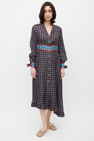 Sandro Brown Multicolour Flower Print Dress