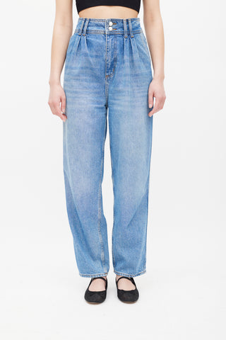 Sandro Medium Wash Pearl Button Jeans