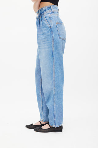 Sandro Medium Wash Pearl Button Jeans