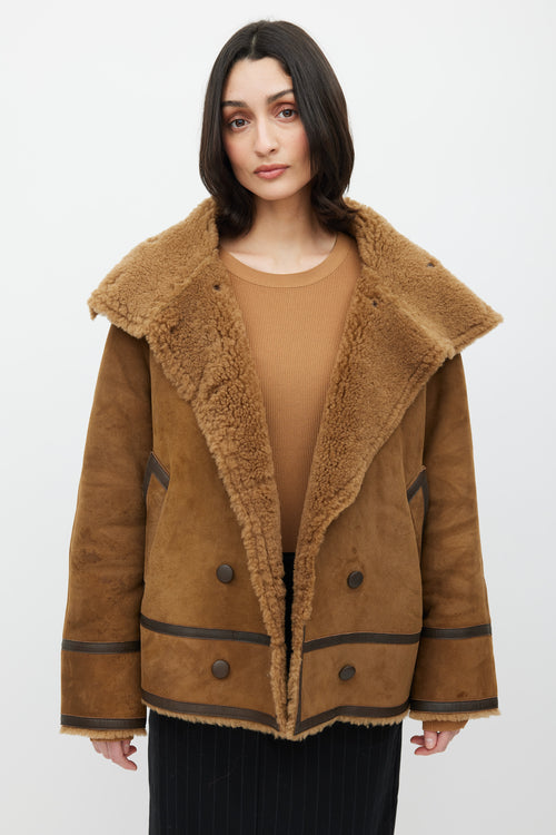 Sandro Brown Suede 
Sherpa Jacket