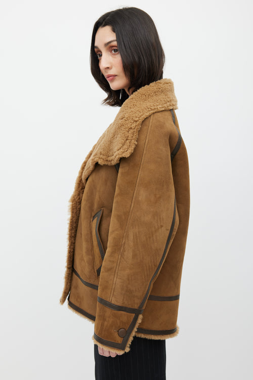 Sandro Brown Suede 
Sherpa Jacket