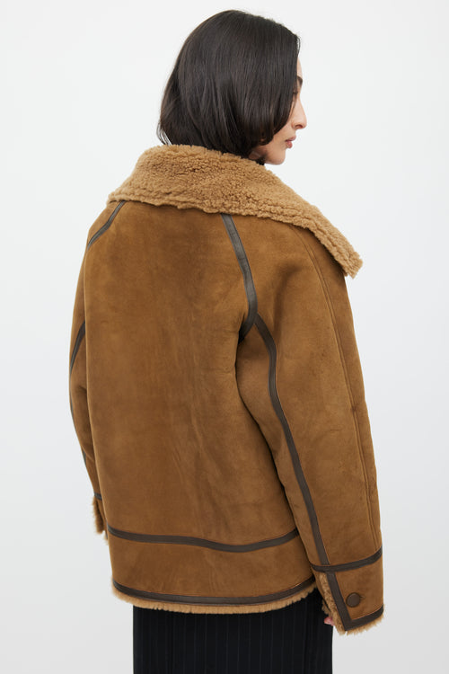 Sandro Brown Suede 
Sherpa Jacket