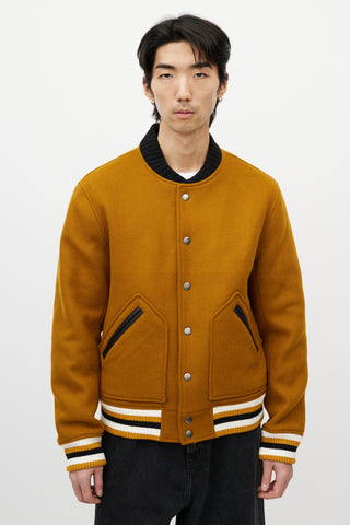 Sandro Brown 
Multicolour Wool Striped Varsity Jacket