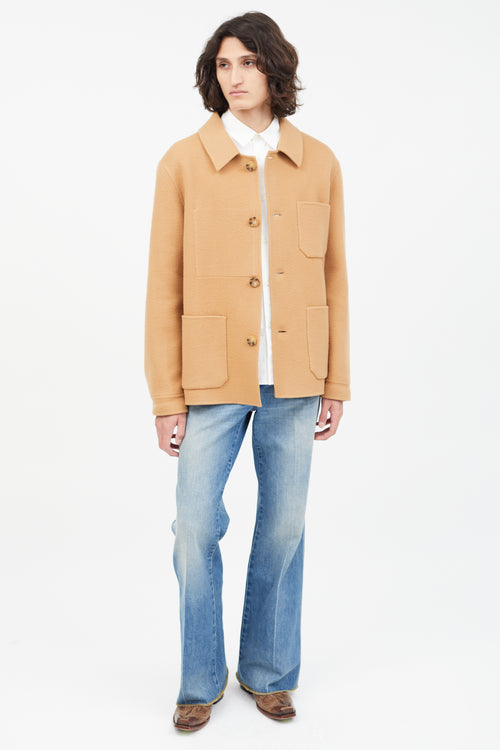 Sandro Brown Wool Chore Coat