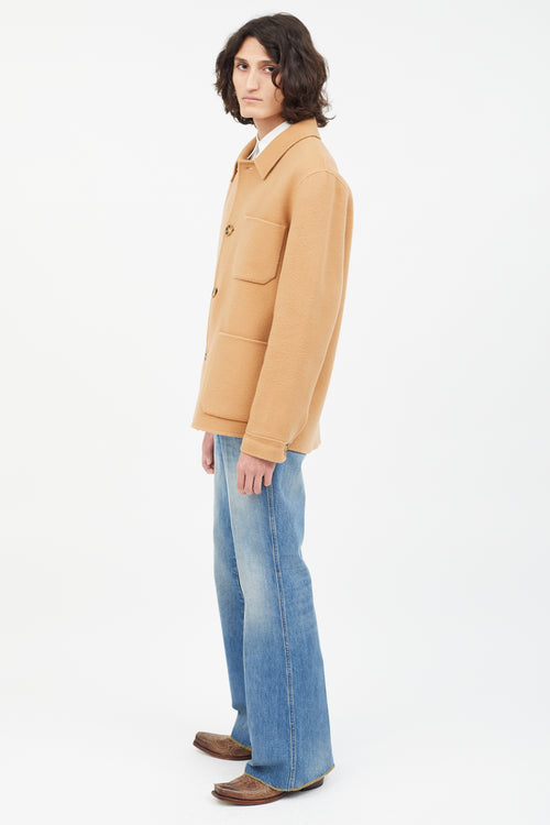 Sandro Brown Wool Chore Coat