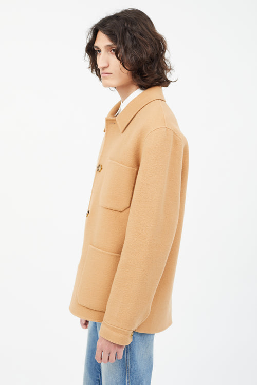 Sandro Brown Wool Chore Coat