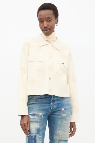 Cream Floral Embroidered Jacket