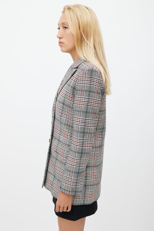 Sandro Grey 
Multicolour Wool Plaid Blazer