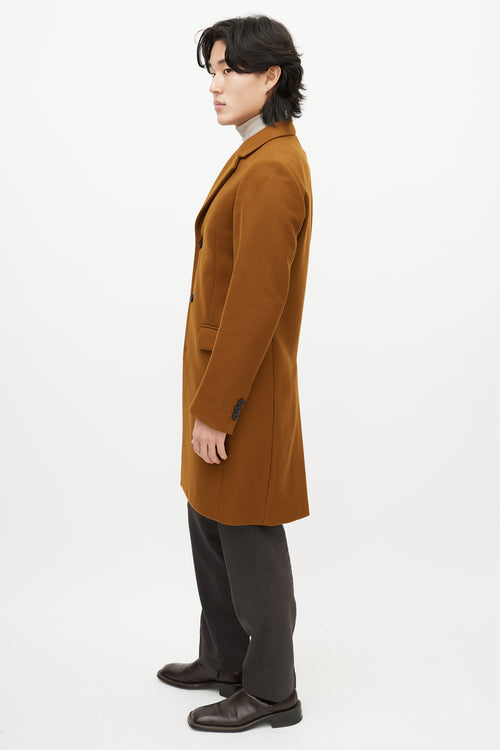 Sandro Light Brown Wool Mid Length Coat