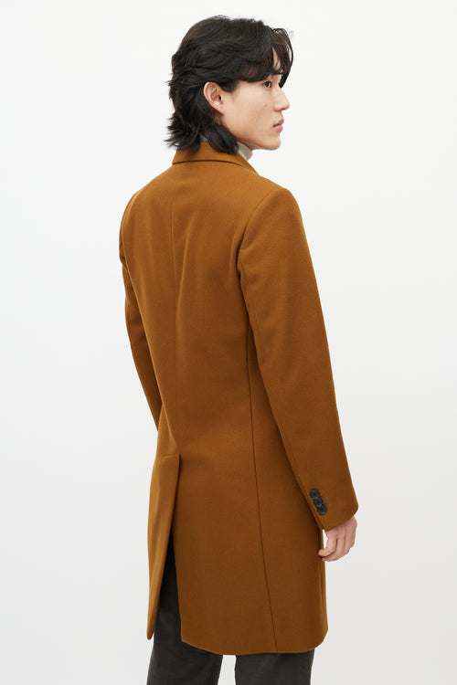 Sandro Light Brown Wool Mid Length Coat