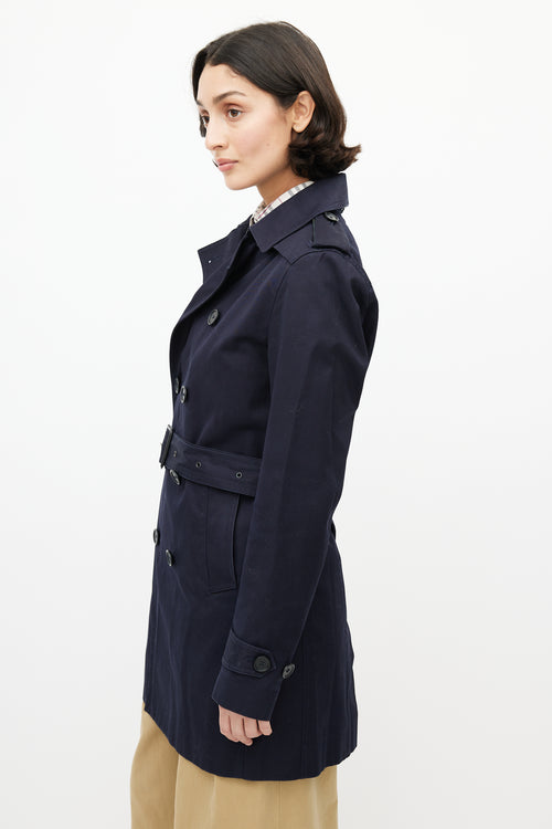 Sandro Navy Double Breasted Trench Coat