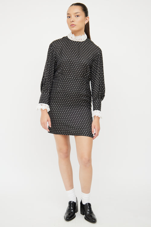 Sandro Black 
White Polka Dot Dress