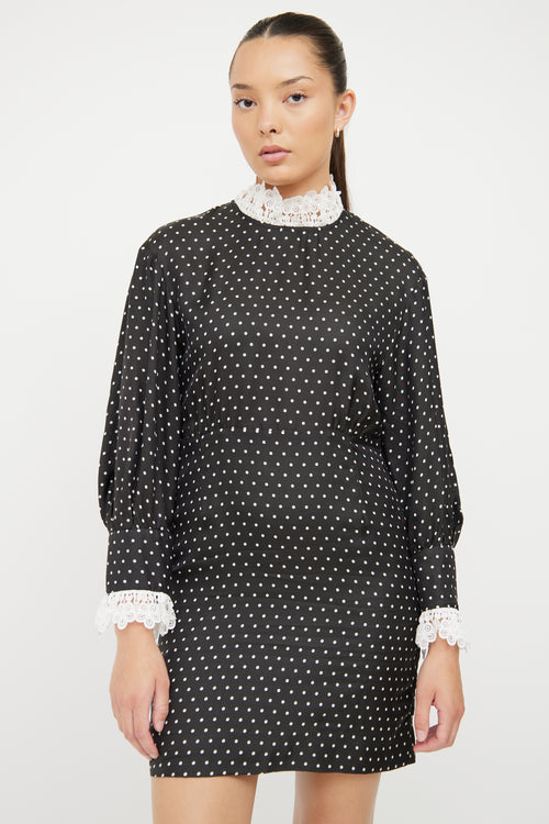 Sandro Black 
White Polka Dot Dress