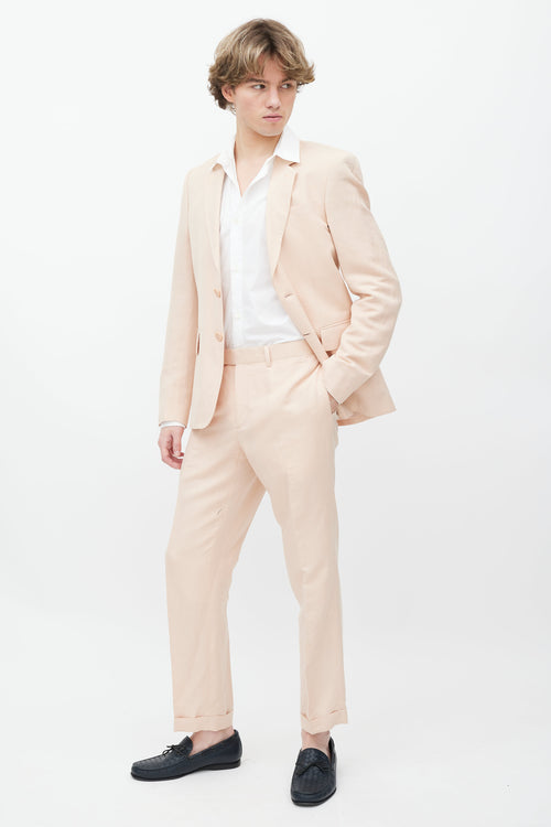 Sandro Pink Linen 2pc Suit