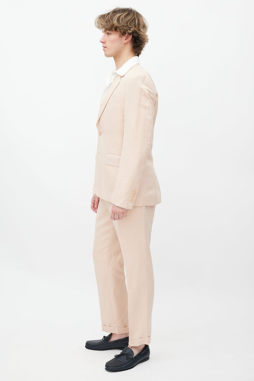 Sandro Pink Linen 2pc Suit