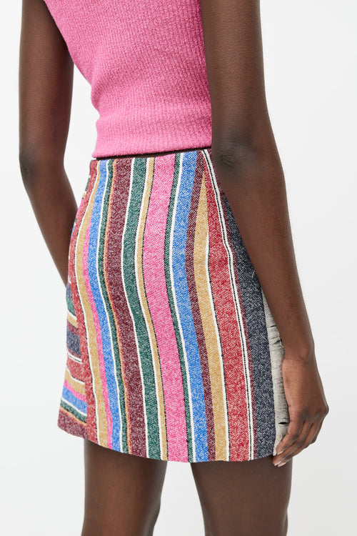 Sandro Multicolour Woven Fringe Skirt