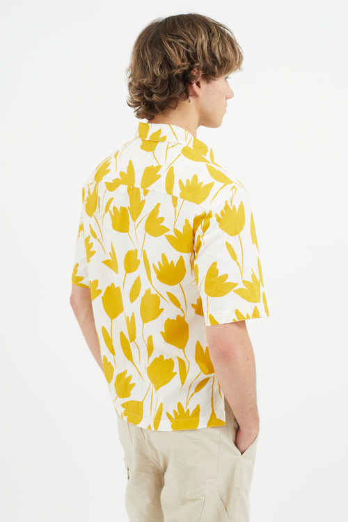 Sandro White 
Yellow Floral Shirt