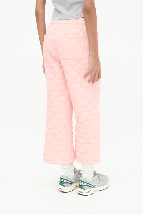 Sandy Liang Pink Quilted Nylon Cropped Trouser