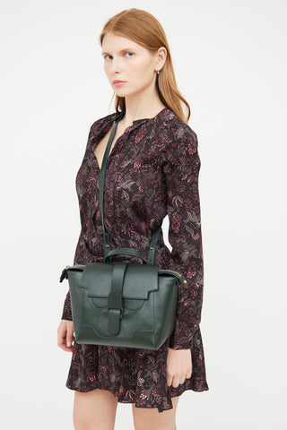 Senreve Forest Green Leather Mini Maestra Bag