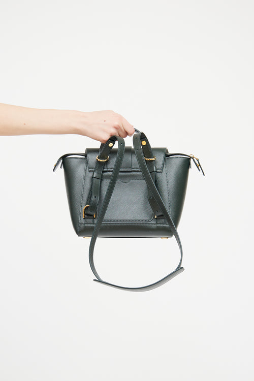 Senreve Forest Green Leather Mini Maestra Bag