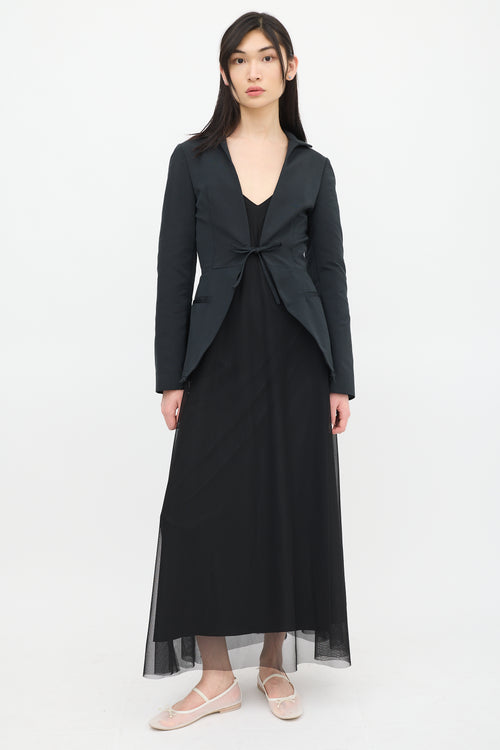 Sarah Pancini Black Tie Panelled Blazer