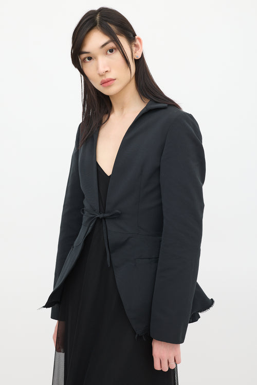 Sarah Pancini Black Tie Panelled Blazer