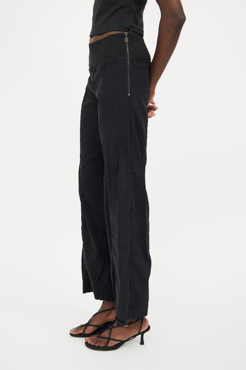 Sarah Pacini Black Panel Straight Leg Pant