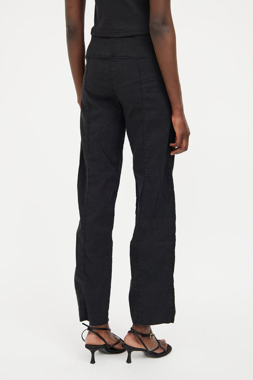 Sarah Pacini Black Panel Straight Leg Pant