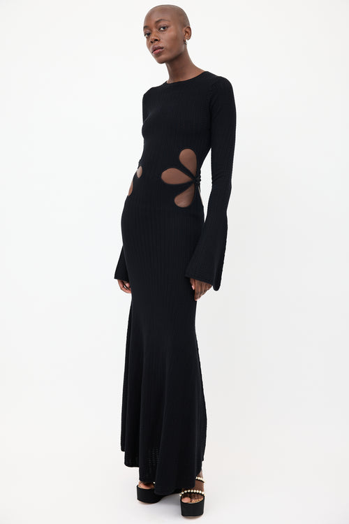 Sau Lee Black Knit Destiny Cutout Dress