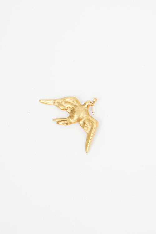 Schiaparelli Gold Dove Brooch